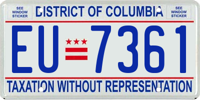 DC license plate EU7361