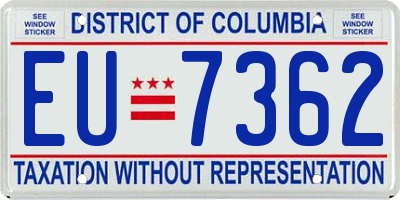 DC license plate EU7362