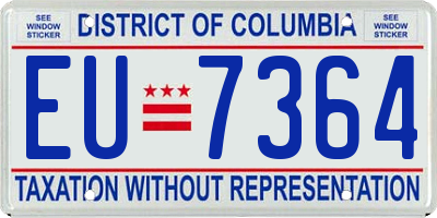 DC license plate EU7364