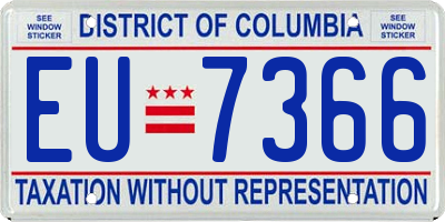 DC license plate EU7366
