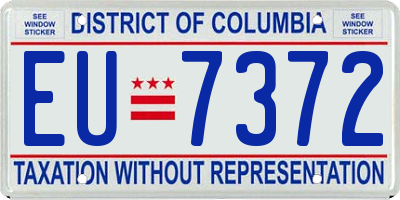 DC license plate EU7372