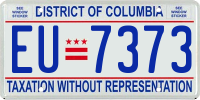 DC license plate EU7373