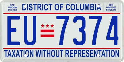 DC license plate EU7374