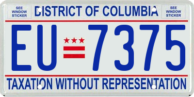 DC license plate EU7375