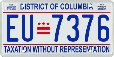DC license plate EU7376