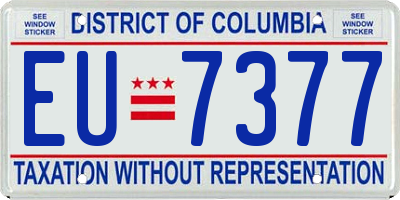 DC license plate EU7377