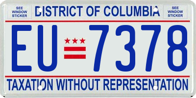 DC license plate EU7378