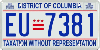 DC license plate EU7381