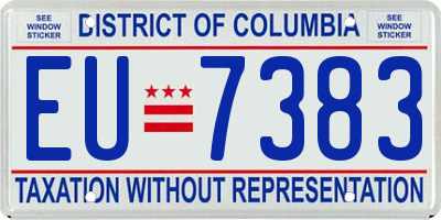 DC license plate EU7383