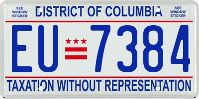 DC license plate EU7384
