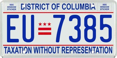 DC license plate EU7385