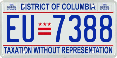 DC license plate EU7388