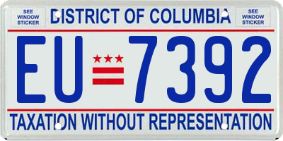 DC license plate EU7392