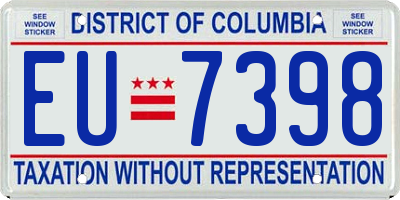DC license plate EU7398
