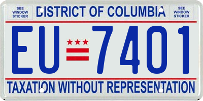 DC license plate EU7401