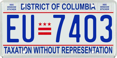 DC license plate EU7403