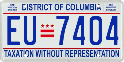 DC license plate EU7404