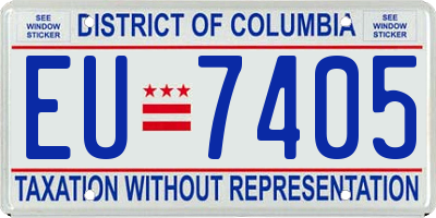 DC license plate EU7405
