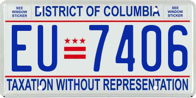 DC license plate EU7406