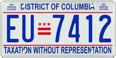 DC license plate EU7412