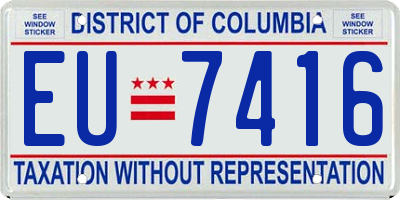 DC license plate EU7416