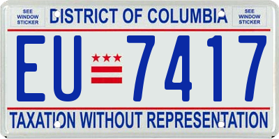 DC license plate EU7417