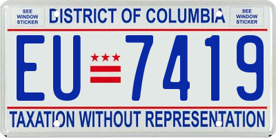 DC license plate EU7419