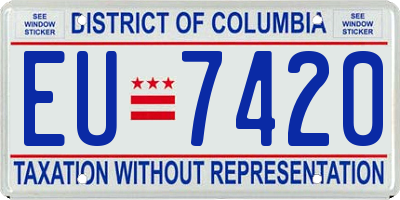 DC license plate EU7420