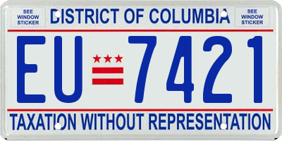 DC license plate EU7421