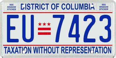 DC license plate EU7423