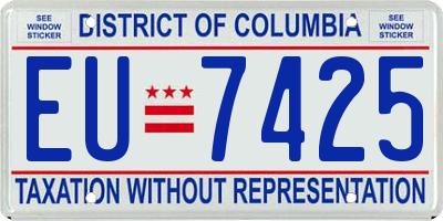 DC license plate EU7425