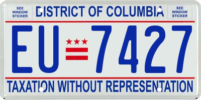 DC license plate EU7427