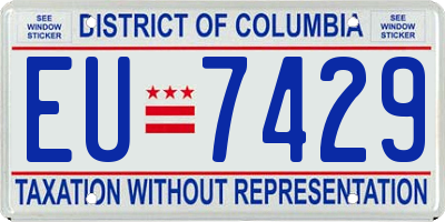 DC license plate EU7429
