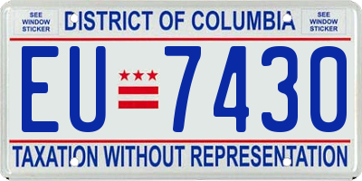 DC license plate EU7430