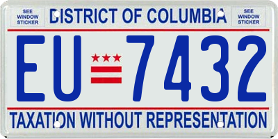 DC license plate EU7432