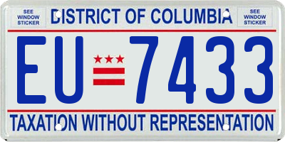 DC license plate EU7433