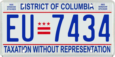DC license plate EU7434