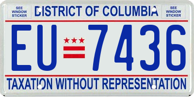 DC license plate EU7436