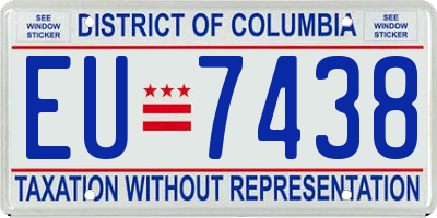 DC license plate EU7438