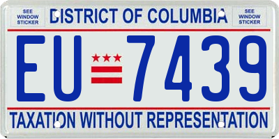 DC license plate EU7439