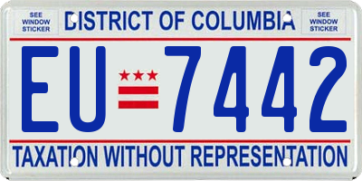 DC license plate EU7442