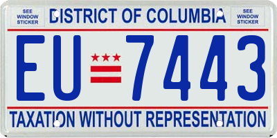 DC license plate EU7443