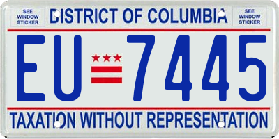 DC license plate EU7445