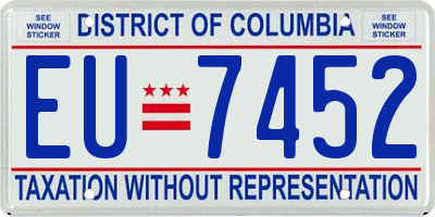DC license plate EU7452