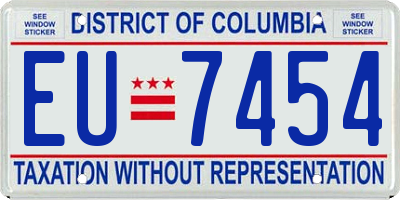 DC license plate EU7454