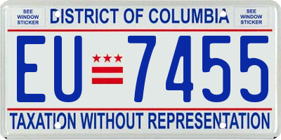 DC license plate EU7455