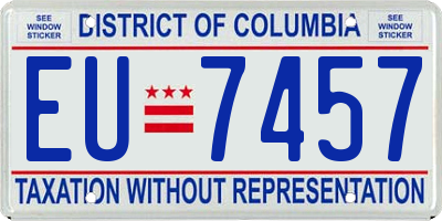 DC license plate EU7457