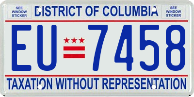 DC license plate EU7458