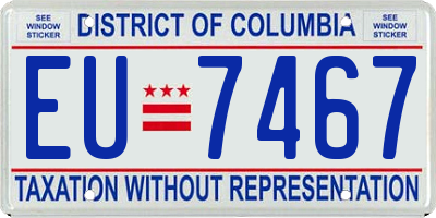 DC license plate EU7467