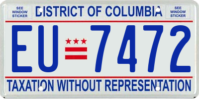 DC license plate EU7472